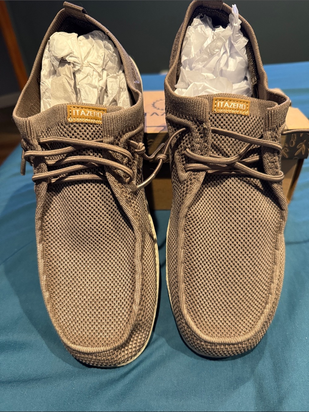 Men's Casual Brown Mesh Lace-Up Shoes